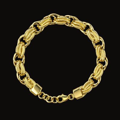 Artisan Chain Ring Bracelet for Men – 22K Gold Plated, Anti-Tarnish Daily Wear