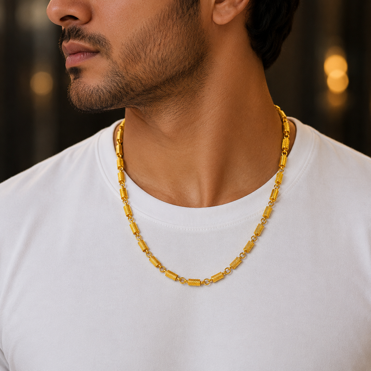 Rolling Chain Handcrafted for Men – 22K Gold Plated, Anti-Tarnish Daily Wear