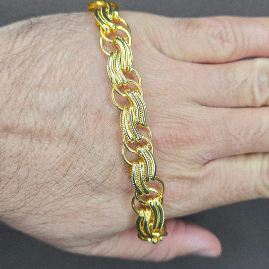 Artisan Chain Ring Bracelet- 22k Gold Plating