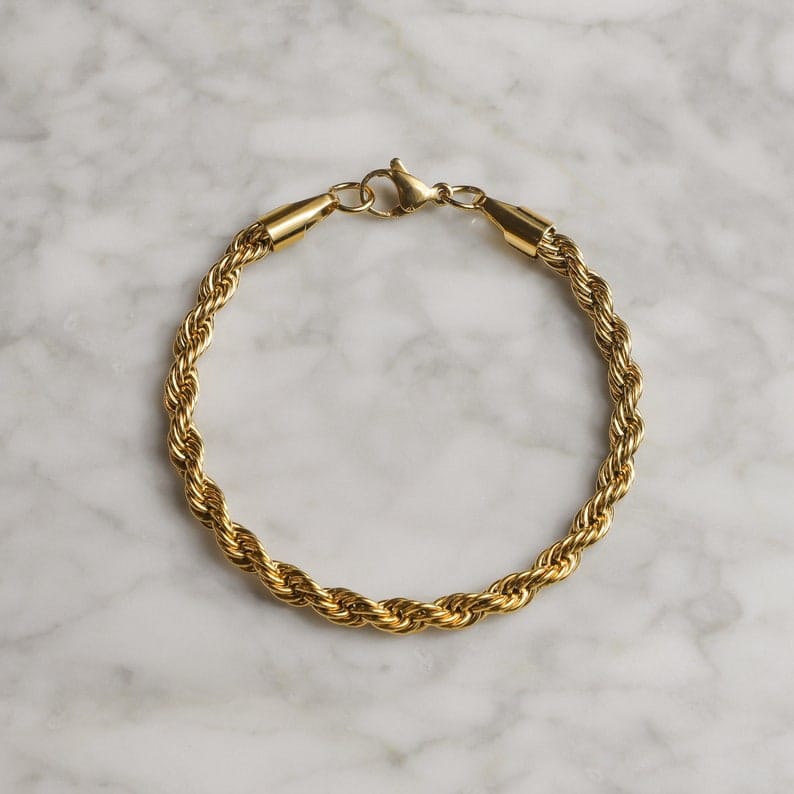 Rope Chain in 3 Sizes – 22K Gold Plated (2,3 & 4mm).