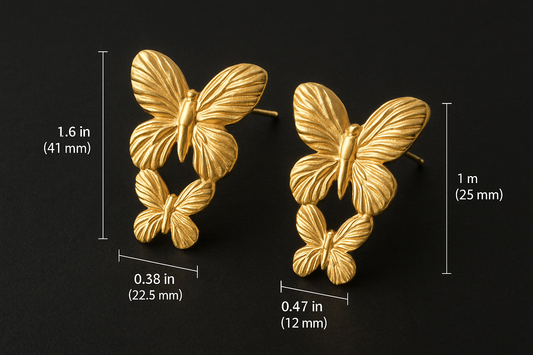 18kt Gold Plated Butterfly Earrings