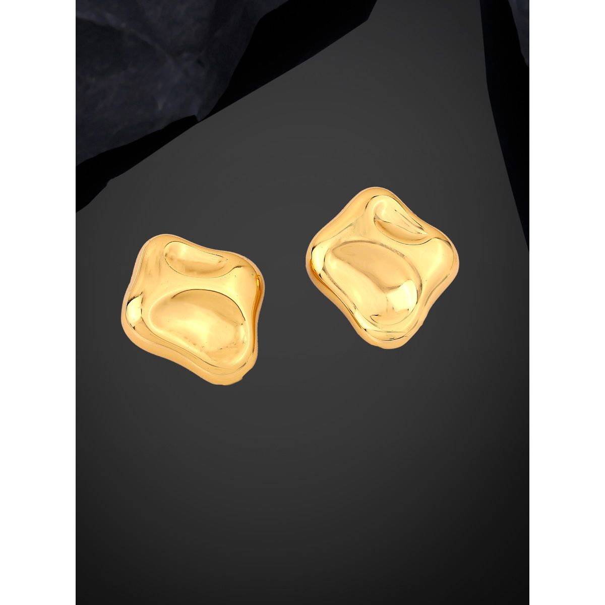 Modern Gold-Plated Demi Fine Stud Earrings for Women