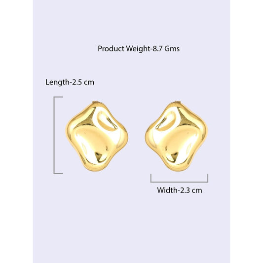 Modern Gold-Plated Demi Fine Stud Earrings for Women