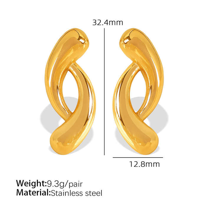 korean style stud 18k gold plated