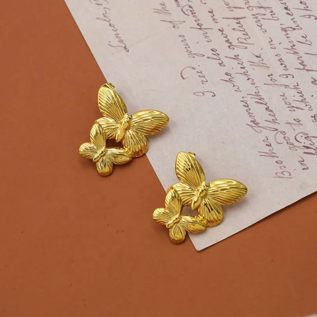 18kt Gold Plated Butterfly Earrings