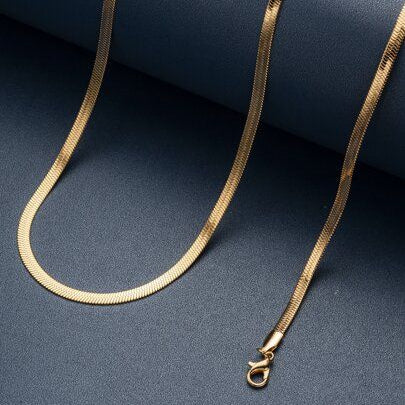 Gold PVD Snake Chain Close Up 2mm Men UniqueJewels.in India