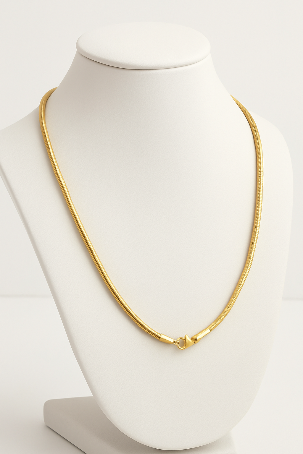 Round snake chain for men 18k Gold Plated