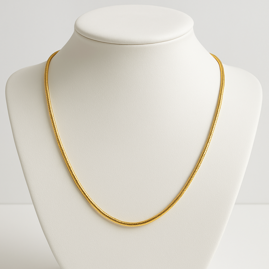 Round snake chain for men 18k Gold Plated