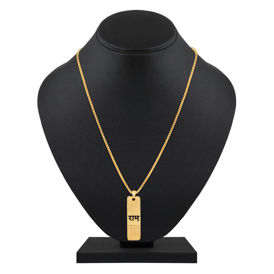 Gold Ram Pendant Necklace Men Daily Wear Waterproof India