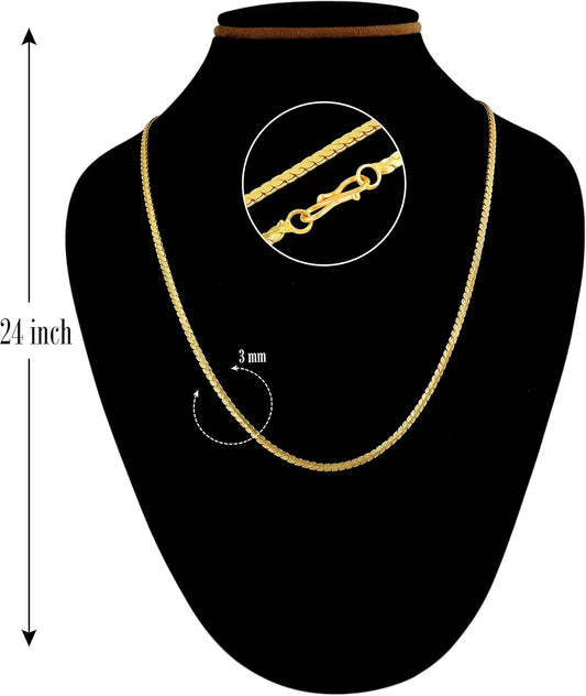 Women's Designer Minimal 22k Gold Plated Chain