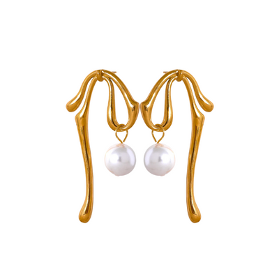 Coquette Drop Earrings for Women – 18K Gold Plated, Anti-Tarnish