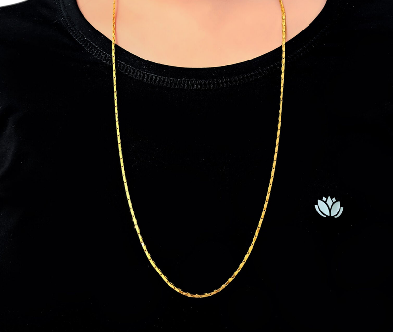 Thin minimal gold layering chain for men