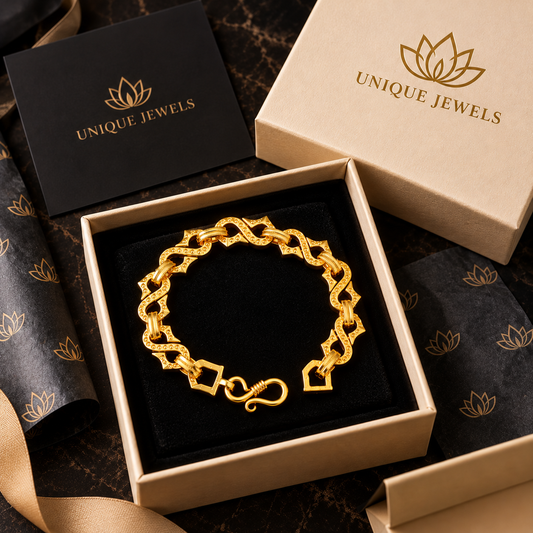 Diwali gift for husband: gold plated bracelet in a premium gift box