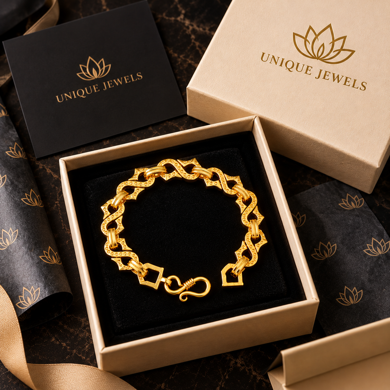 Diwali gift for husband: gold plated bracelet in a premium gift box