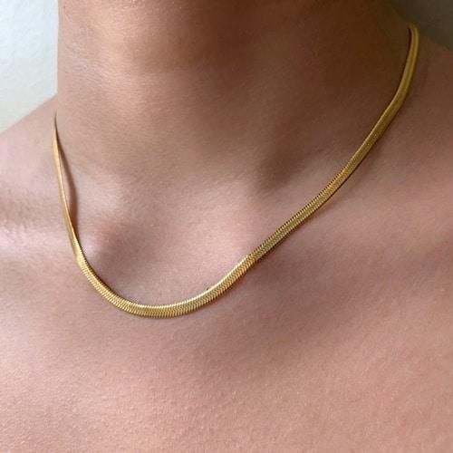 3D Snake Chain: 22K Gold PVD (Water-Resistant)