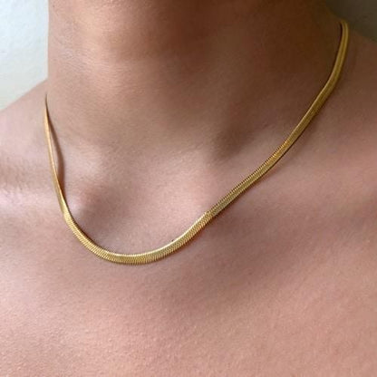 3D Snake Chain: 22K Gold PVD (Water-Resistant)