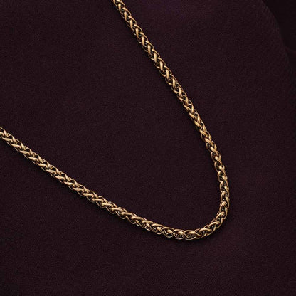 Signature Wheat Chain – 22K Gold PVD | Waterproof | Anti-Tarnish | Premium Stainless Steel