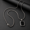 Obsidian Tag Pendant – Black Stainless Steel | Waterproof | Anti-Tarnish