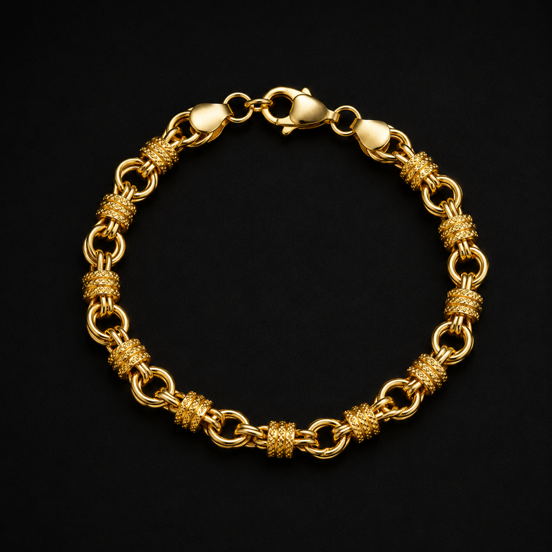 Rolling Bracelet for Men – 22K Gold Plated, Anti-Tarnish Daily Wear