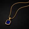 Sapphire Edge Pendant for Men – 22K Gold Plated, Anti-Tarnish
