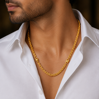 Handcrafted Majestic Byzantine Chain – 22K Gold Plated | Anti-Tarnish