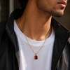 Crimson Edge Pendant for Men – 22K Gold Plated, Anti-Tarnish
