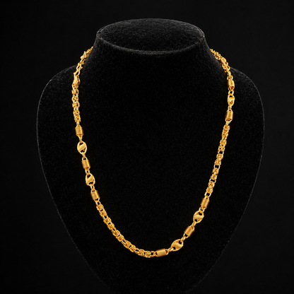 22K Gold Handcrafted Chain Necklace Men Anti-Tarnish UniqueJewels