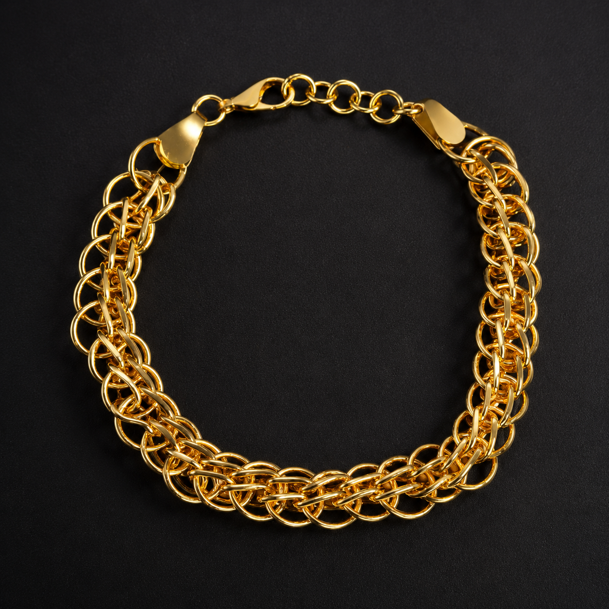 Handcrafted Designer Bracelet 22K Gold PVD Daily Wear Men