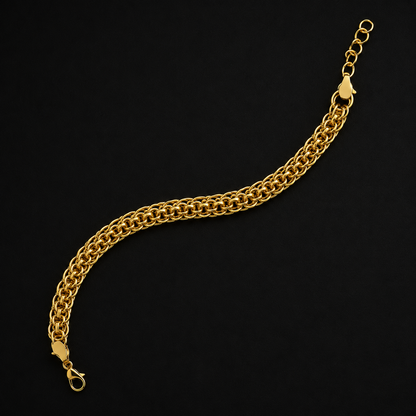 22K Gold Designer Bracelet Close Up Men UniqueJewels.in