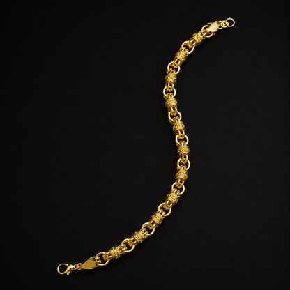 Gold PVD Rolling Bracelet Men Stylish Daily Wear UniqueJewels
