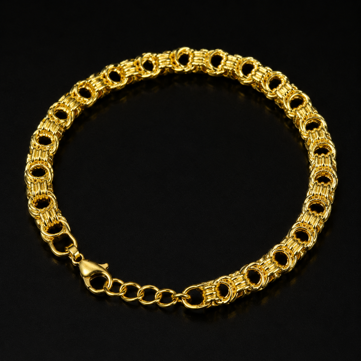Box Design Bracelet 22K Gold PVD Water-Resistant Men India