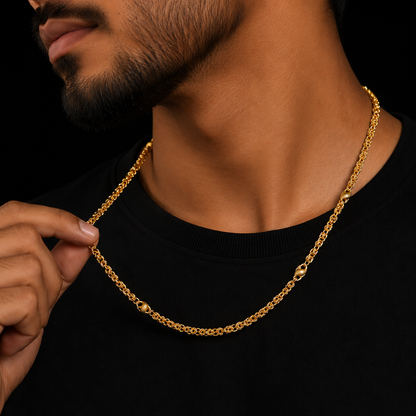 Handcrafted Majestic Byzantine Chain – 22K Gold Plated | Anti-Tarnish