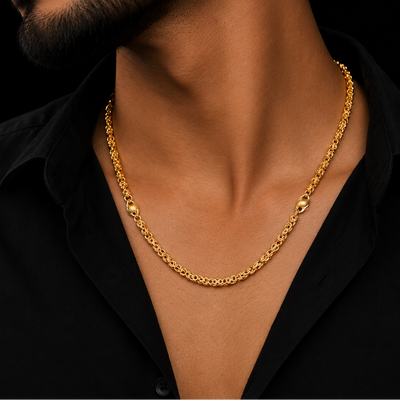 Handcrafted Chain: 22K Gold PVD (Water-Resistant)