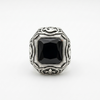 Ornate Oxidised & Black Gem Signet (Water-Resistant) Daily Wear