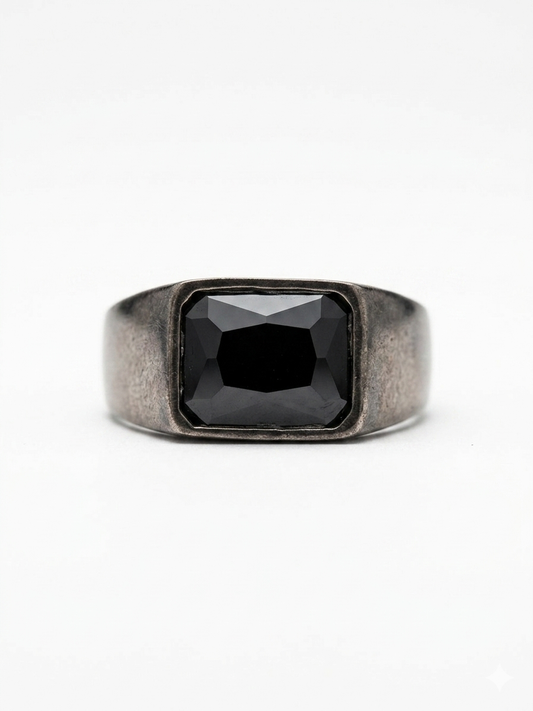 Oxidised Black Rhodium Ring for Men
