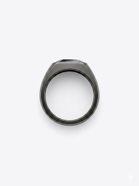 Oxidised Black Rhodium Ring for Men