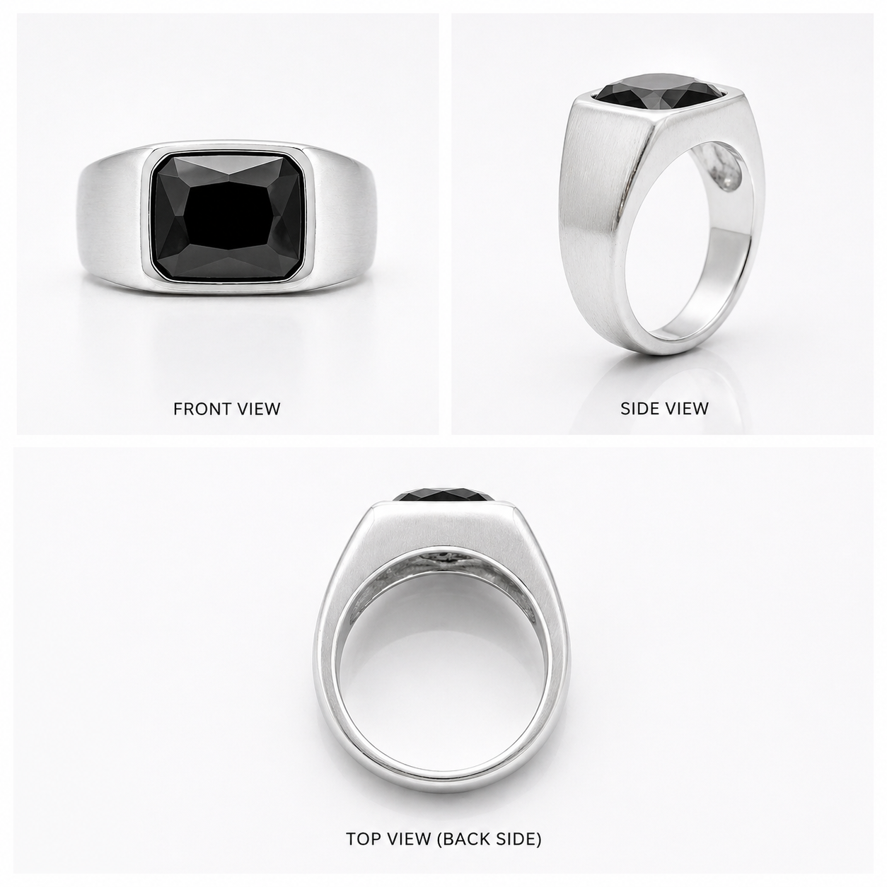 Oxidised Black Rhodium Band