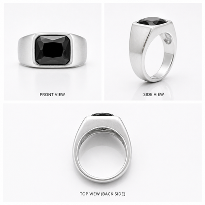 Oxidised Black Rhodium Band