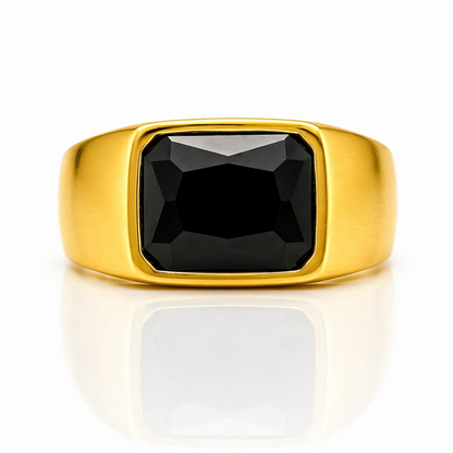 PVD Black Rhodium & Gold Statement Ring