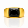 PVD Black Rhodium & Gold Statement Ring