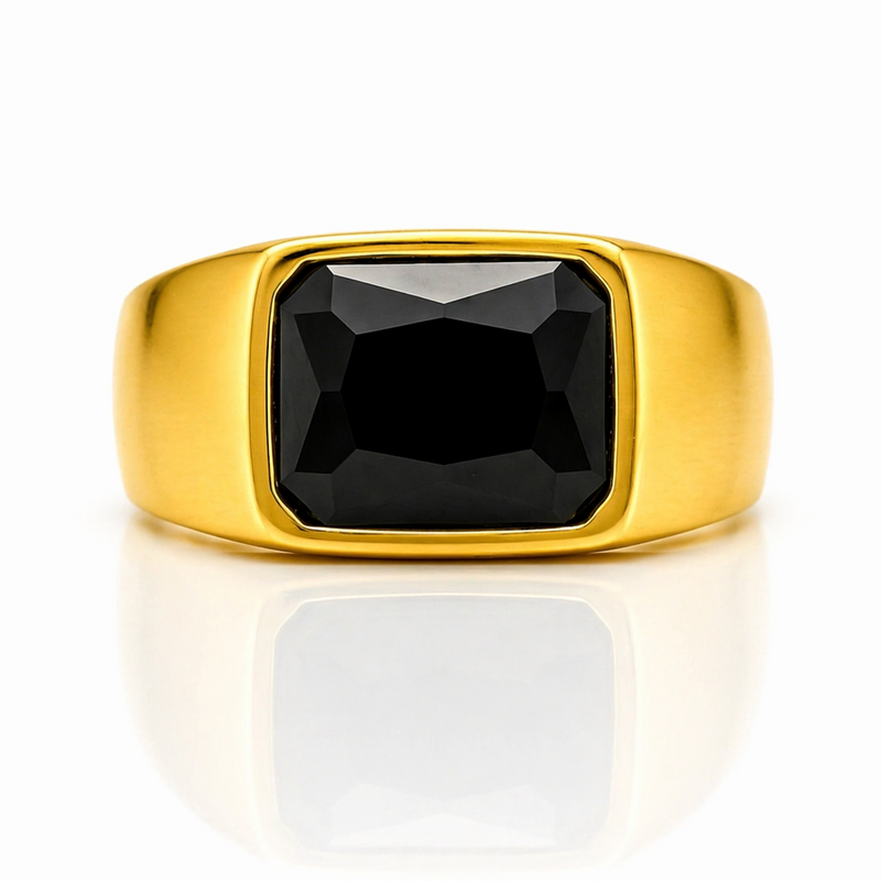 PVD Black Rhodium & Gold Statement Ring