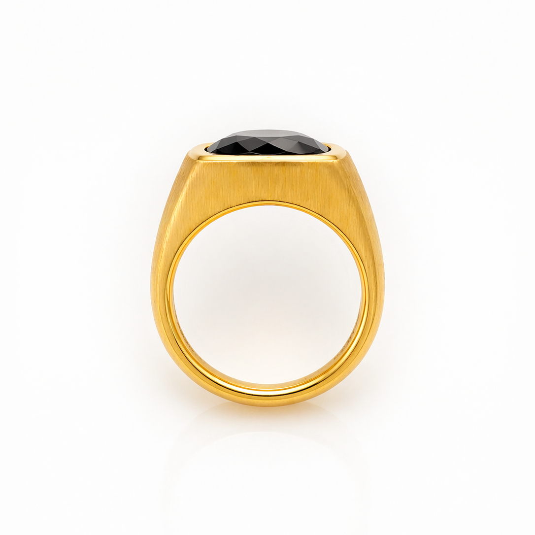 PVD Black Rhodium & Gold Statement Ring