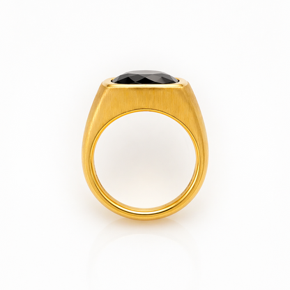 PVD Black Rhodium & Gold Statement Ring
