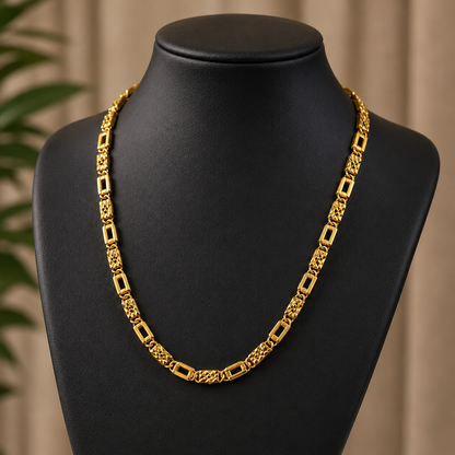 Designer Nawabi Chain | Premium Gold Plated Layering Link for Men