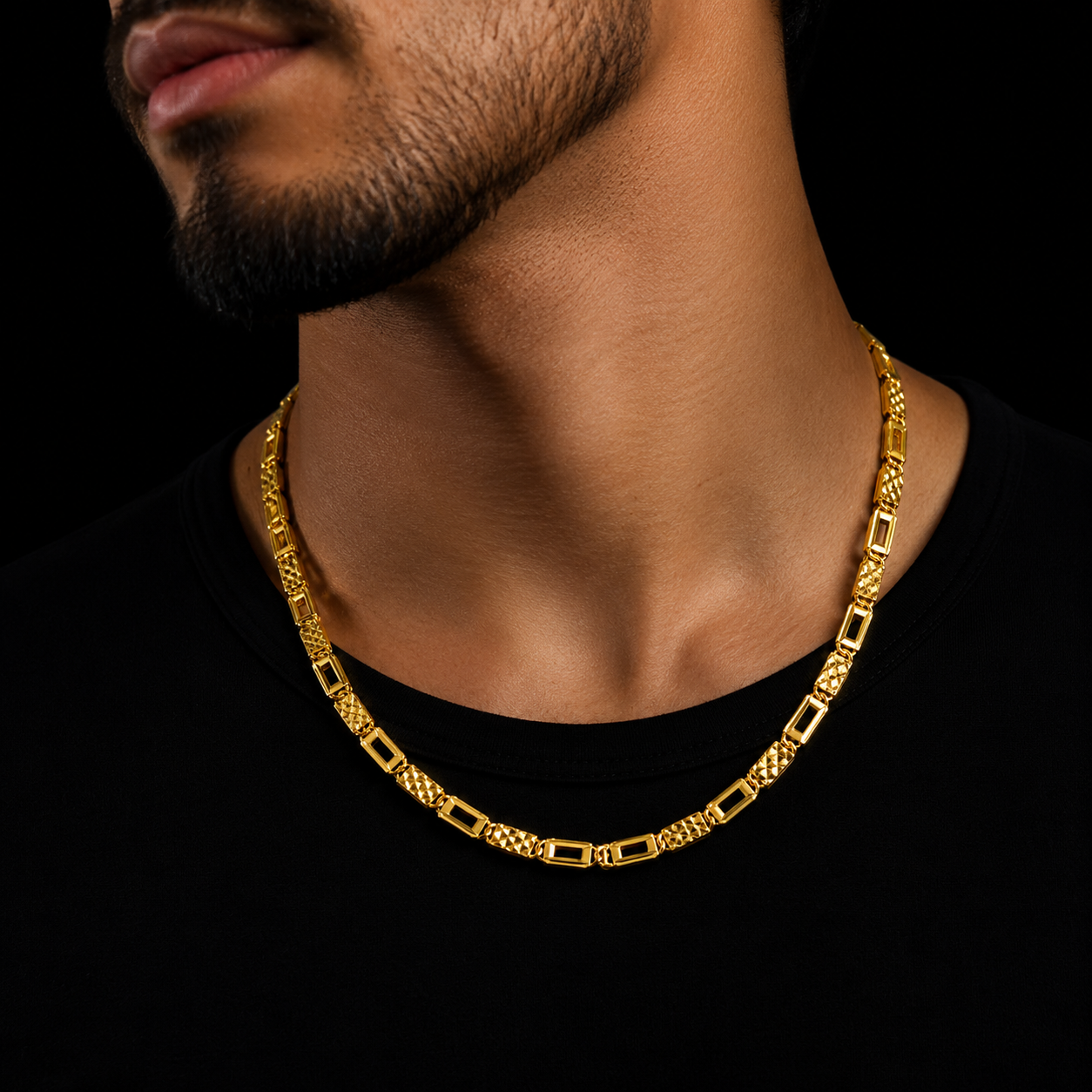 Designer Nawabi Chain | Premium Gold Plated Layering Link for Men