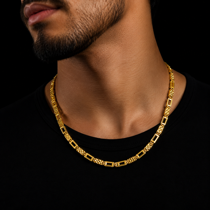 Designer Nawabi Chain | Premium Gold Plated Layering Link for Men
