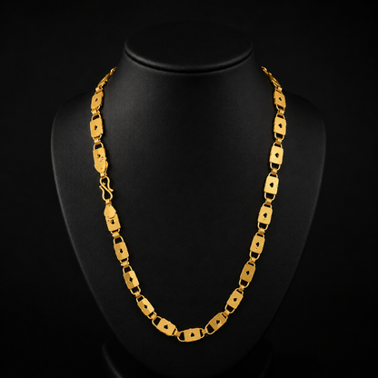Nawabi Biscuit Chain Gold Plated Men Daily Wear UniqueJewels