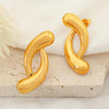 korean style stud 18k gold plated