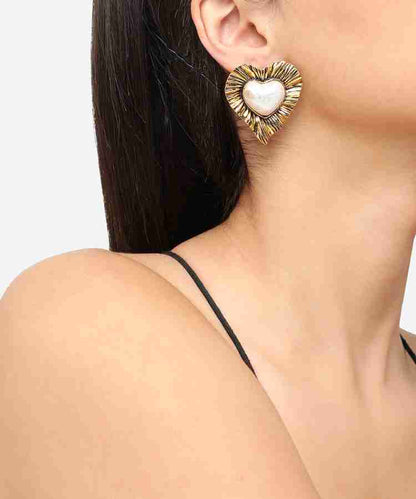 Contemporary Pearl Stud Earrings