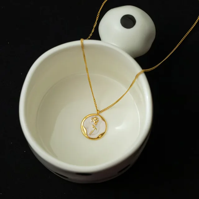 Belle Rose Necklace Gold Plated, Waterproof and Anti-Tarnish.